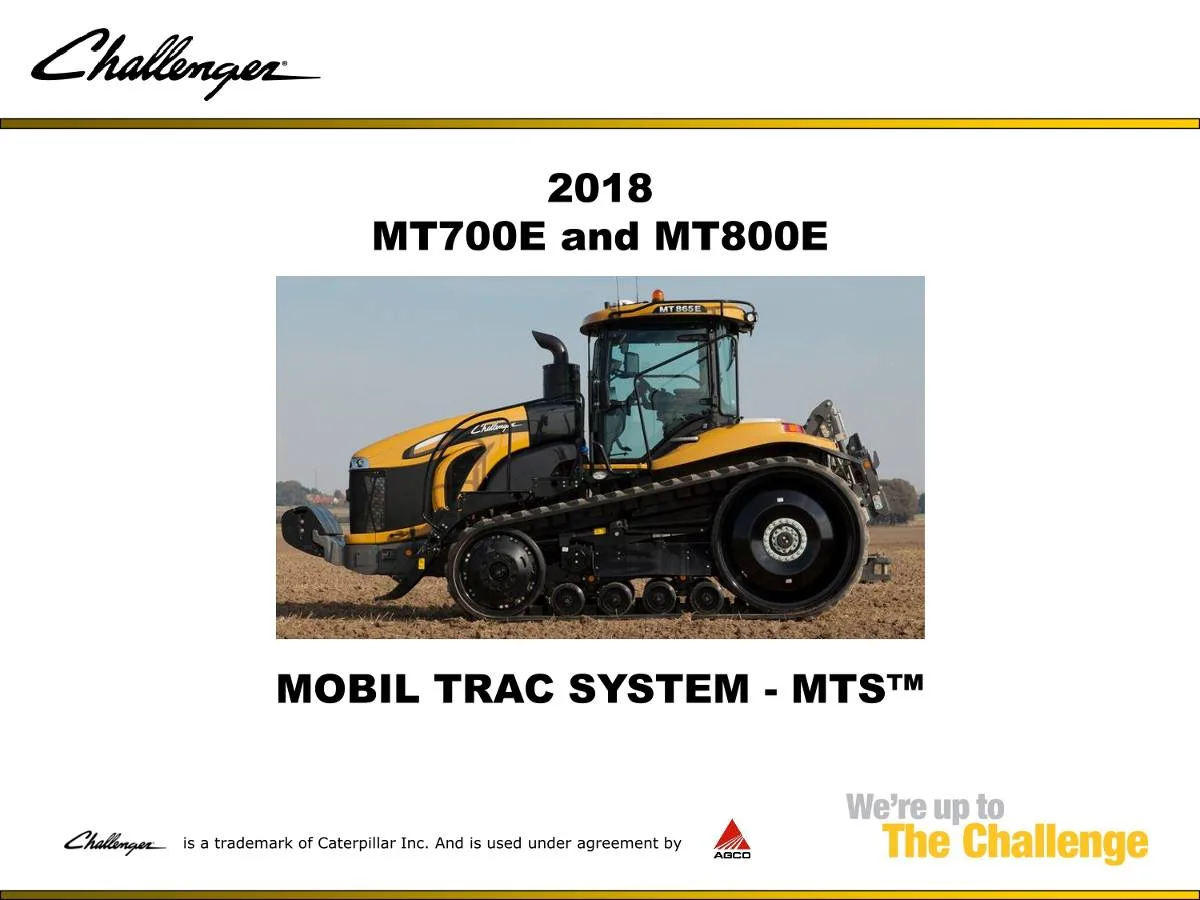 Challenger Tractor Service Training - Mobil Trac System (MTS) Service training | pdf | Instant Download