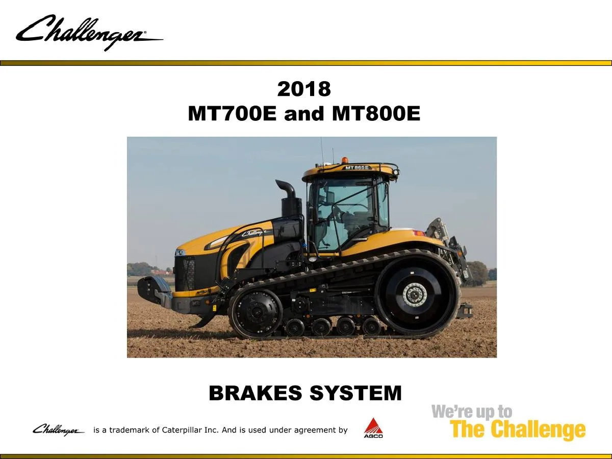 Challenger Tractor BRAKES SYSTEM Service training | pdf | Instant Download