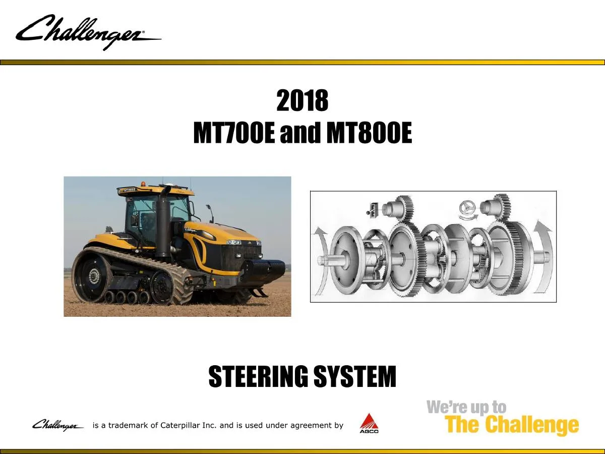 Challenger Tractor STEERING SYSTEM Service training | pdf | Instant Download