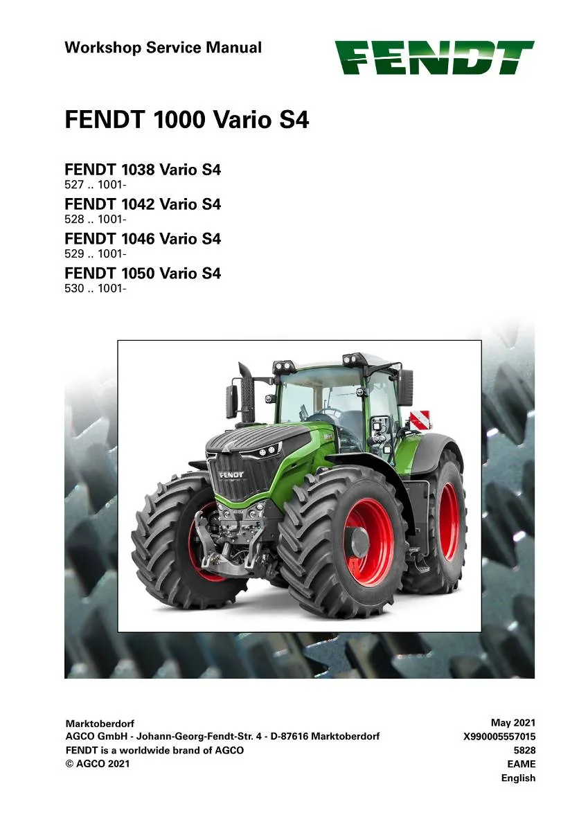 Fendt Tractor 1000 Vario S4 Workshop Manual | pdf | Instant Download