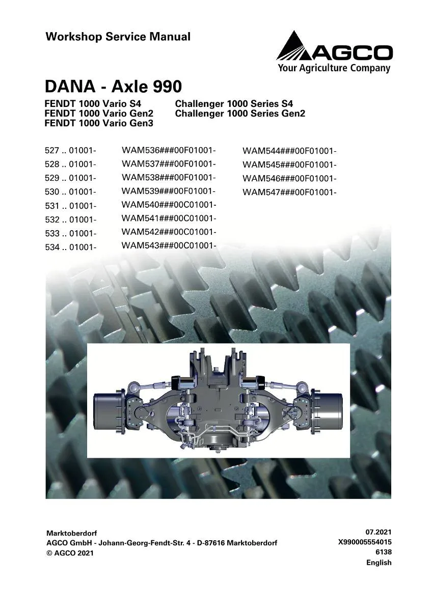 Dana Axle 990 Workshop Manual | pdf | Instant Download