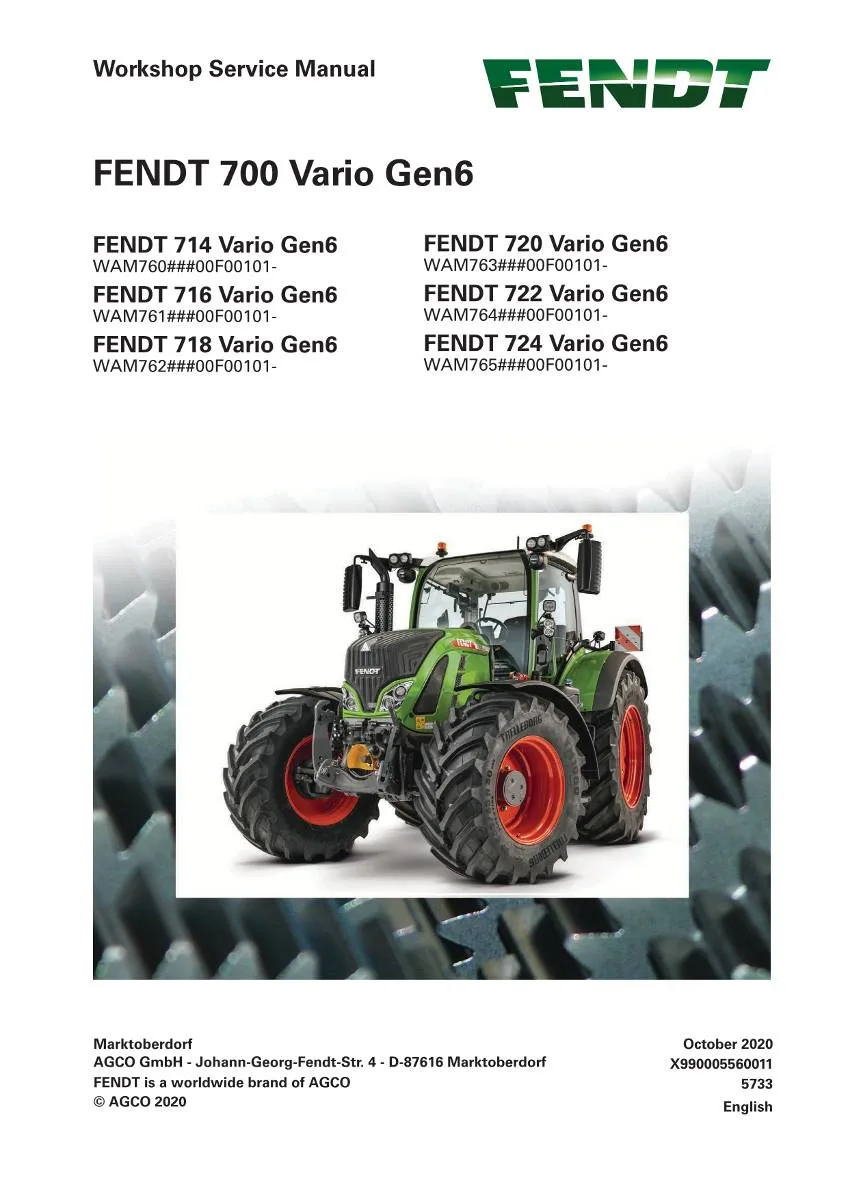 Fendt Tractor Fendt 700 Vario Gen6 Workshop Manual | pdf | Instant Download