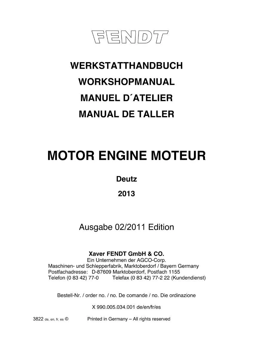 Deutz Engine BFM 2013 Workshop Manual | pdf | Instant Download