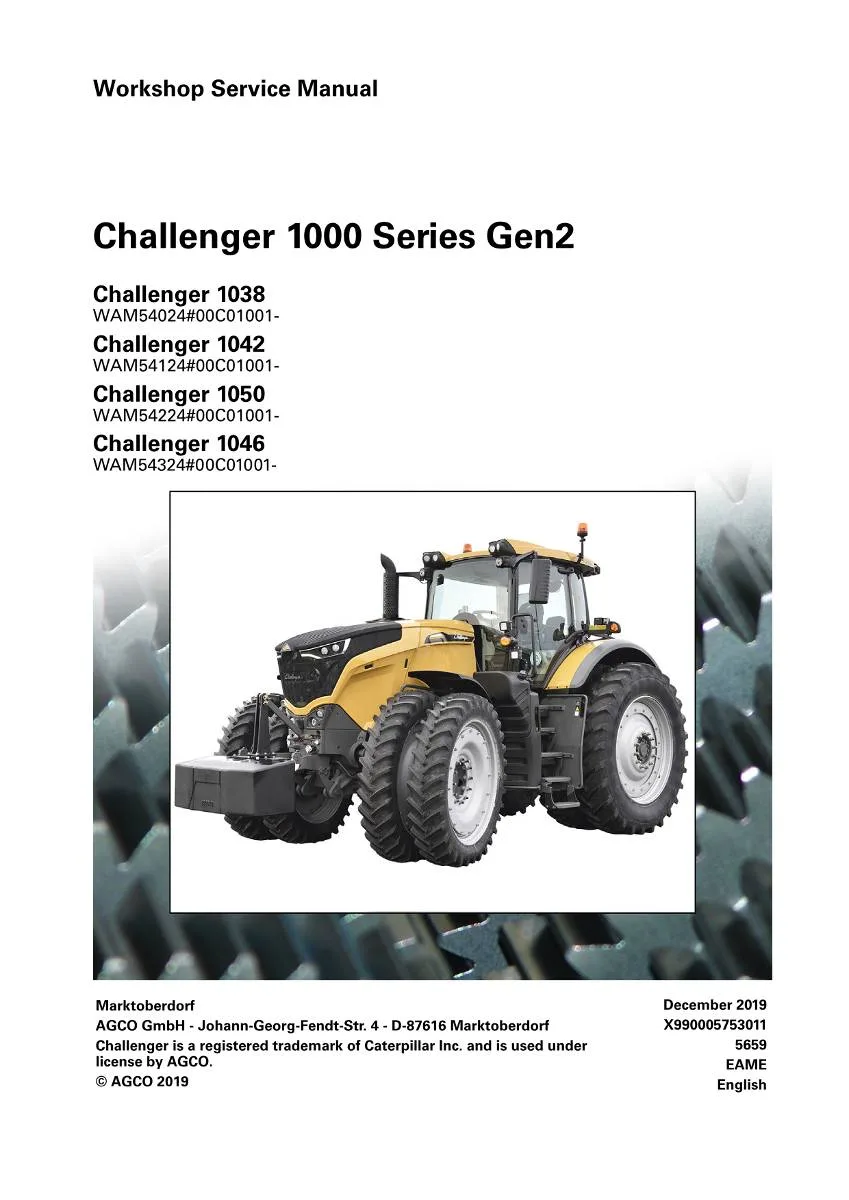 Challenger Tractor 1000 Series Gen2 Workshop Manual | pdf | Instant Download