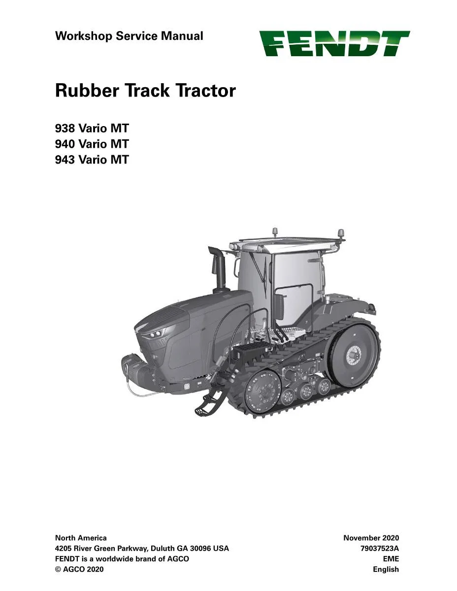 Fendt Tractor 900 MT S4 (T1-17, Stage 4f) Workshop Manual | pdf | Instant Download