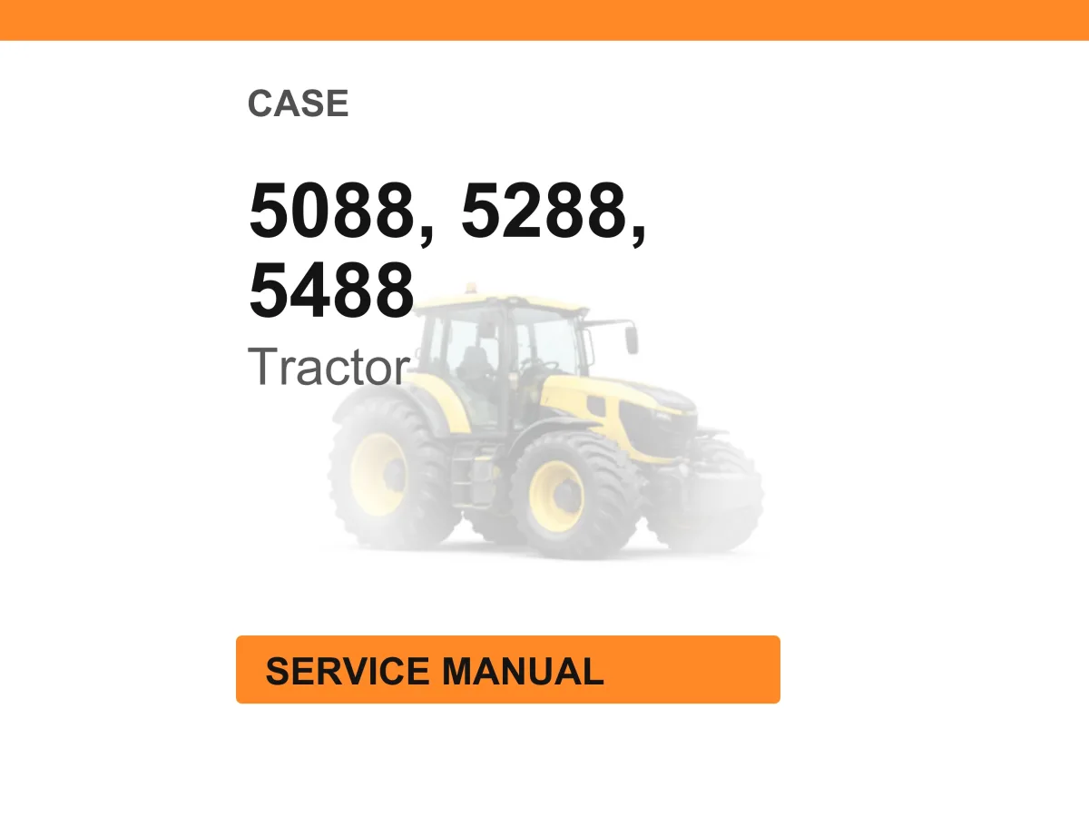 Case IH 5088, 5288, 5488 Tractor Service Manual PDF cover