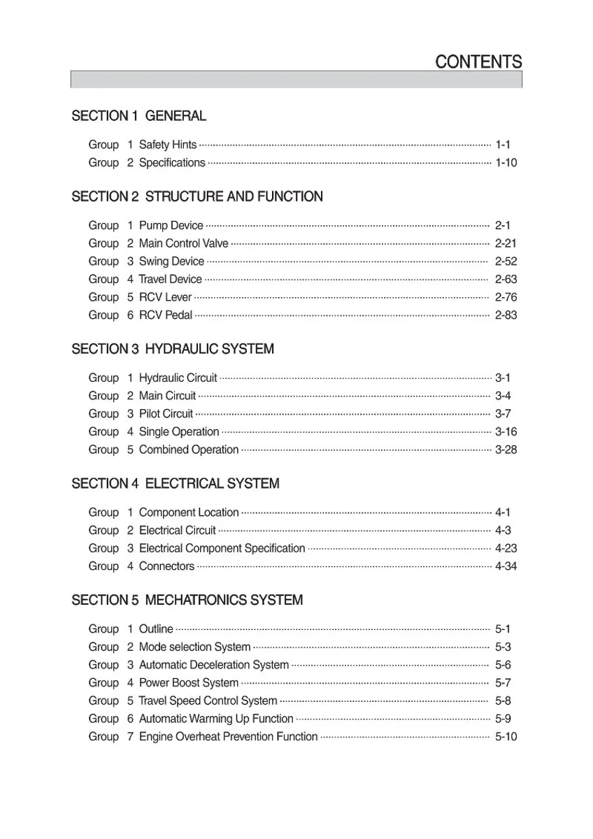 HYUNDAI HX130A LCR Crawler Excavator Service Manual | PDF | Instant Download