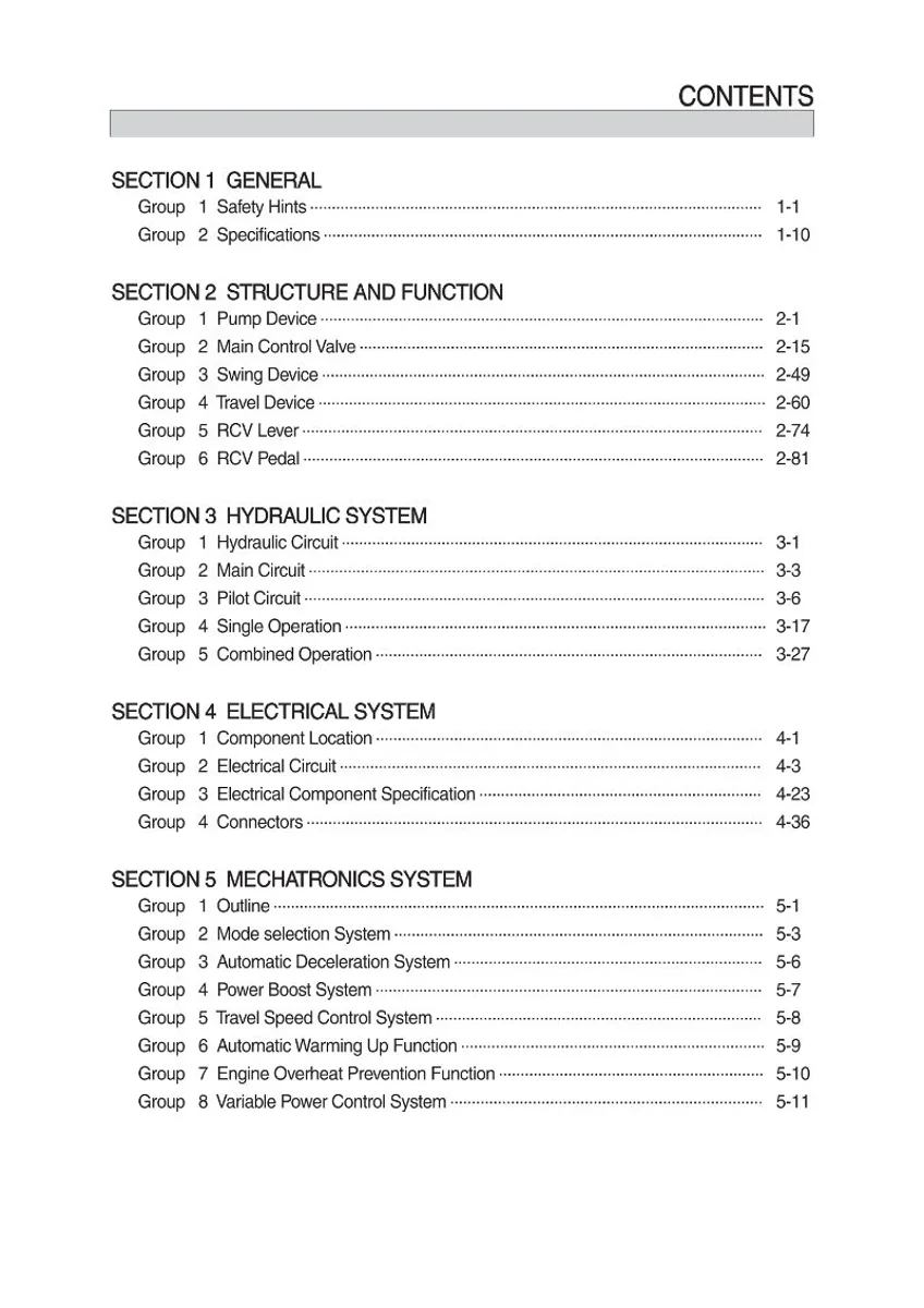 HYUNDAI HX260A L Crawler Excavator Service Manual | PDF | Instant Download