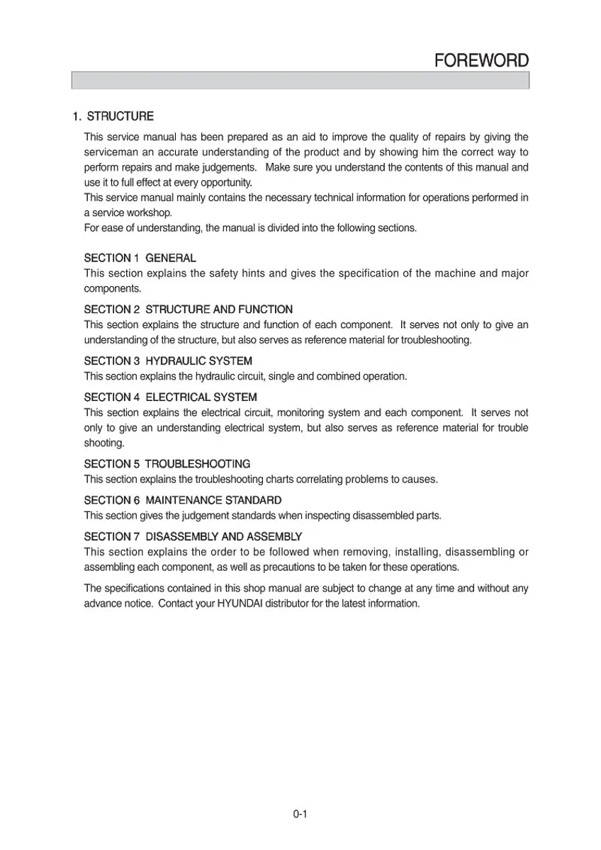 HYUNDAI R18-9AK Crawler Excavator Service Manual | PDF | Instant Download