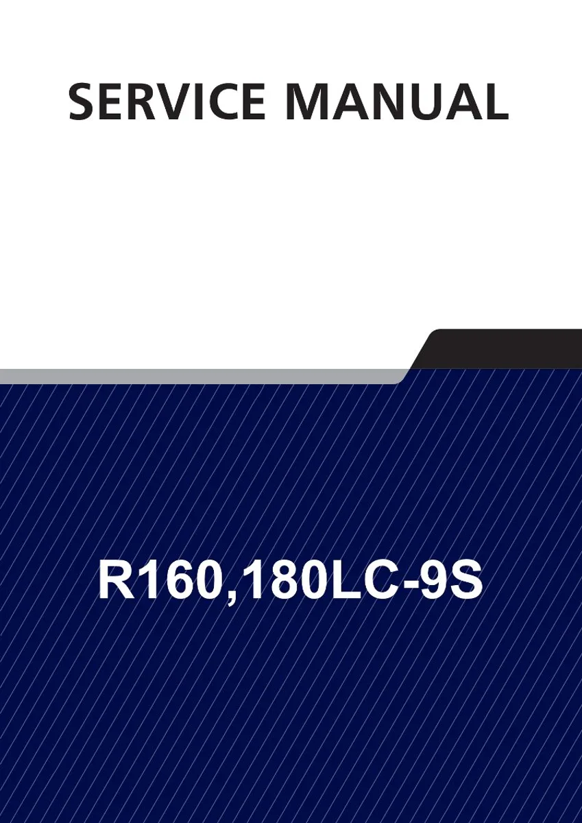 HYUNDAI R160,180LC-9S Crawler Excavator Service Manual | PDF | Instant Download
