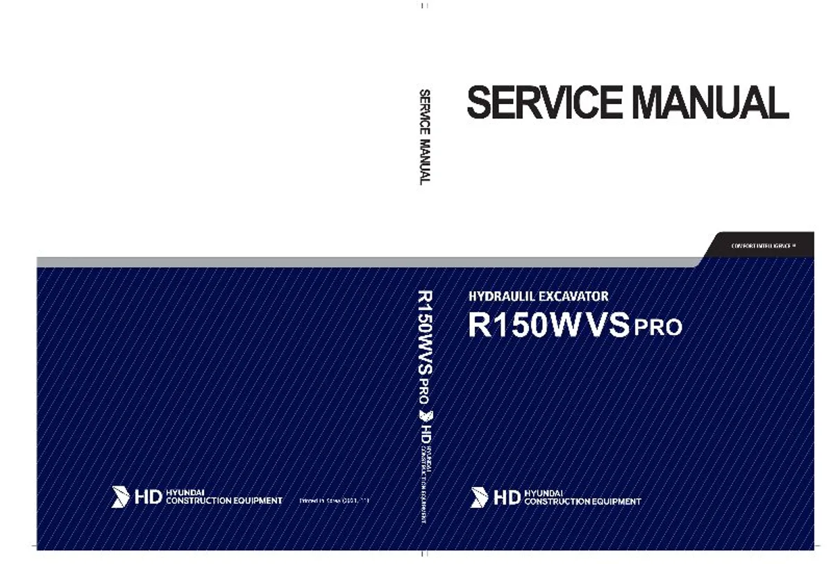 HYUNDAI R150WVS PRO Wheel Excavator Service Manual | PDF | Instant Download