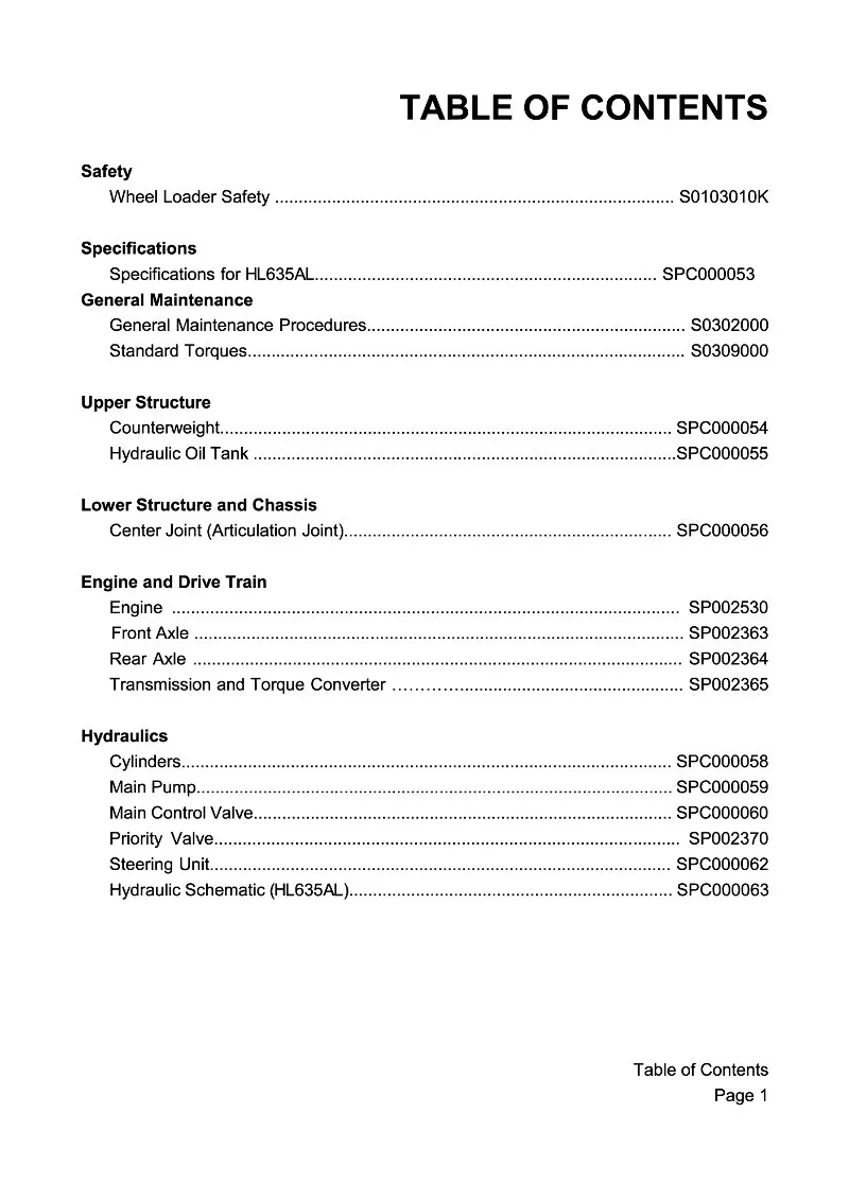 HYUNDAI HL635AL Wheel Loader Service Manual | PDF | Instant Download cover