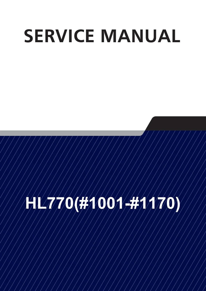 HYUNDAI HL770(#1001-#1170) Wheel Loader Service Manual | PDF | Instant Download cover