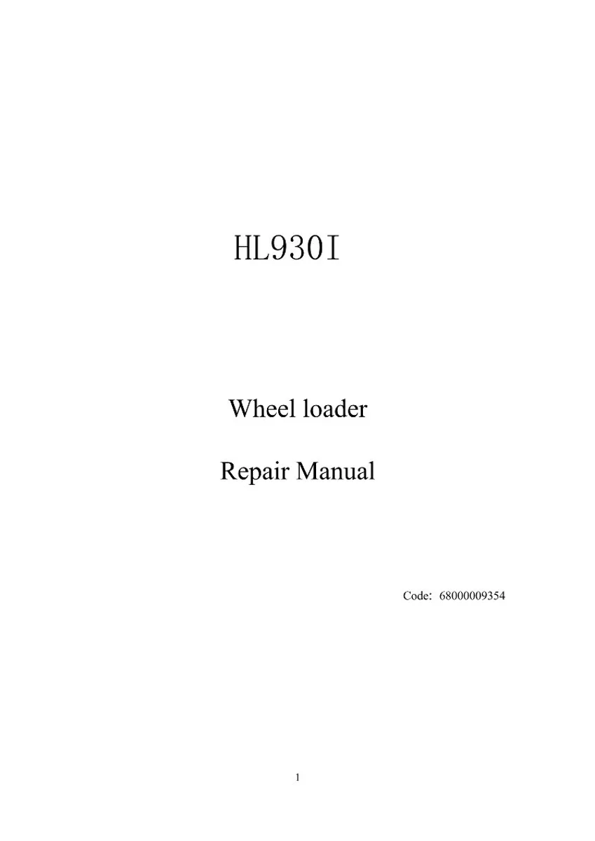 HYUNDAI HL930I Wheel Loader Service Manual | PDF | Instant Download cover