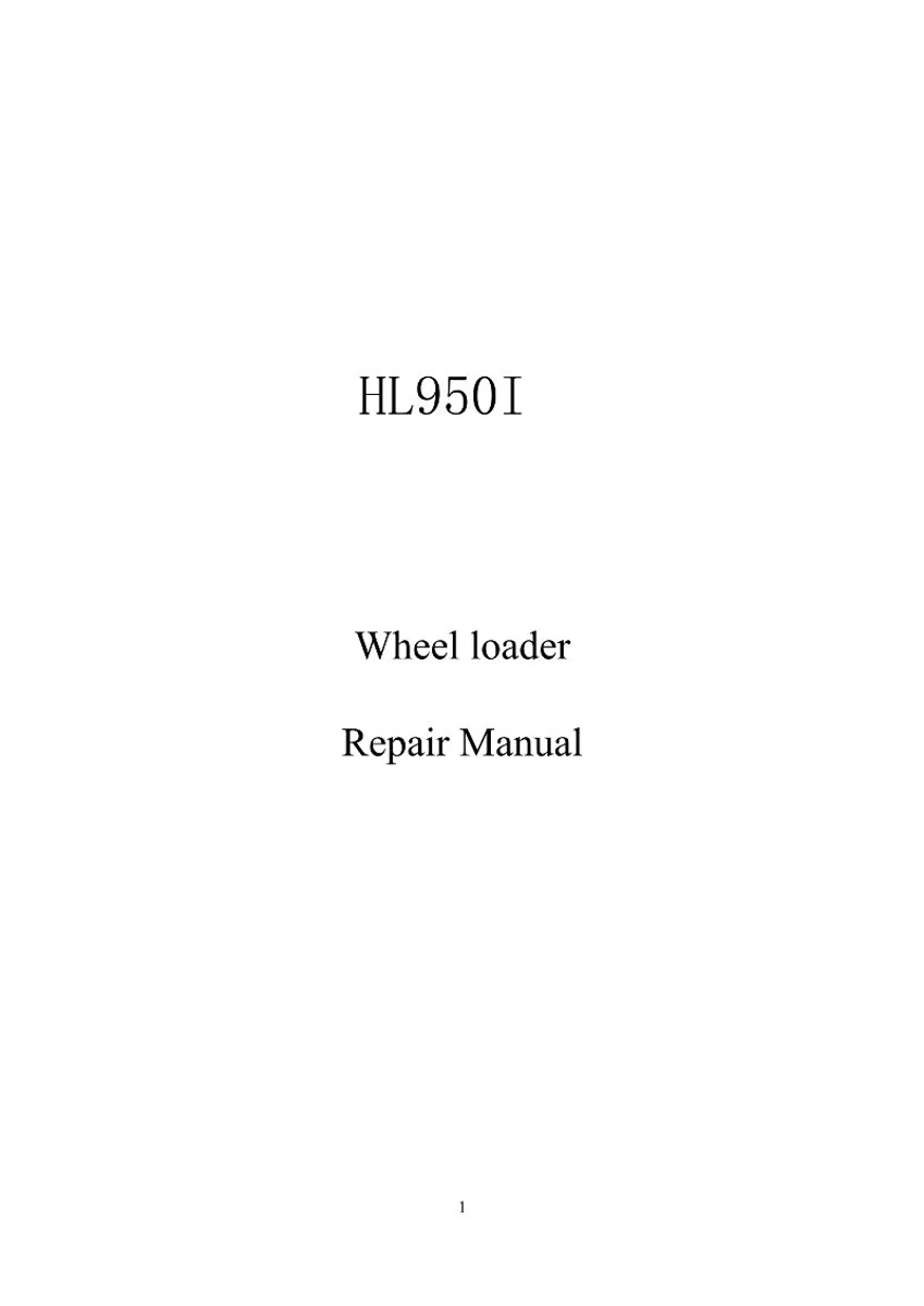 HYUNDAI HL950I Wheel Loader Service Manual | PDF | Instant Download cover