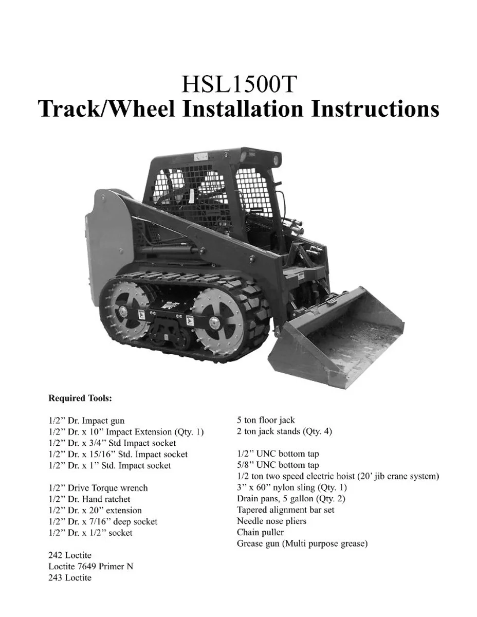 HYUNDAI HSL1500T Skid Steer Loader Service Manual | PDF | Instant Download