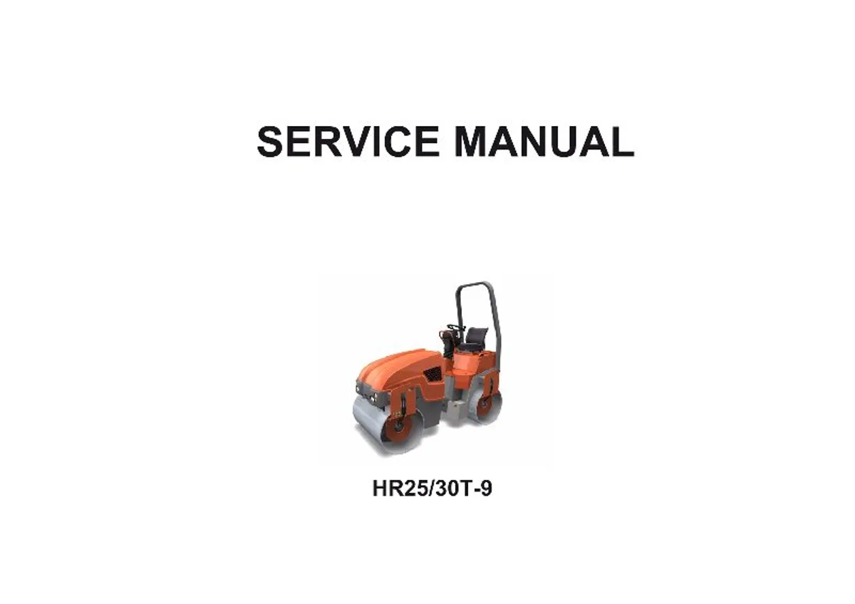 HYUNDAI HR25/30T-9 Road Roller Service Manual | PDF | Instant Download