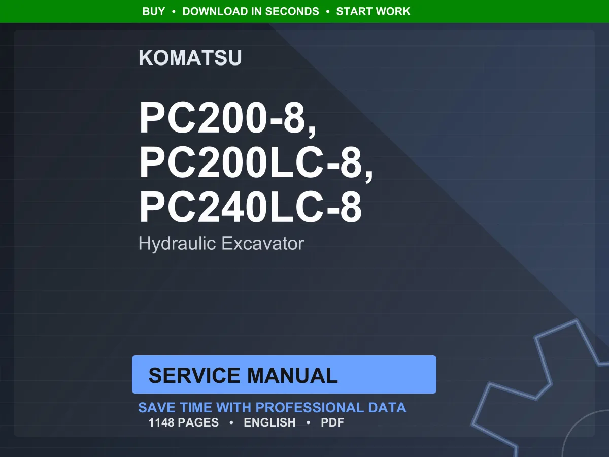 Komatsu PC200-8, PC200LC-8, PC240LC-8 Hydraulic Excavator Service Manual PDF