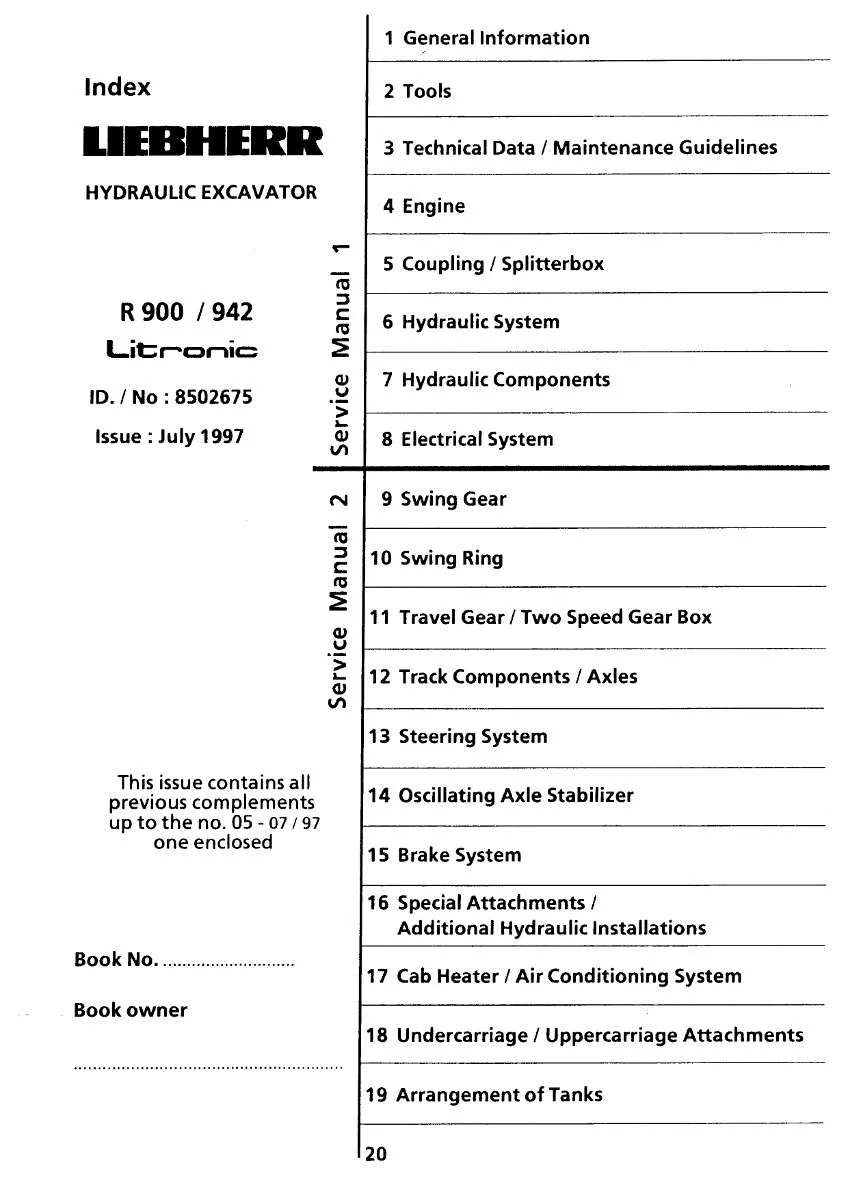 Liebherr Hydraulic Excavator R 900 - R942 litronic Service Manual | Instant PDF Download
