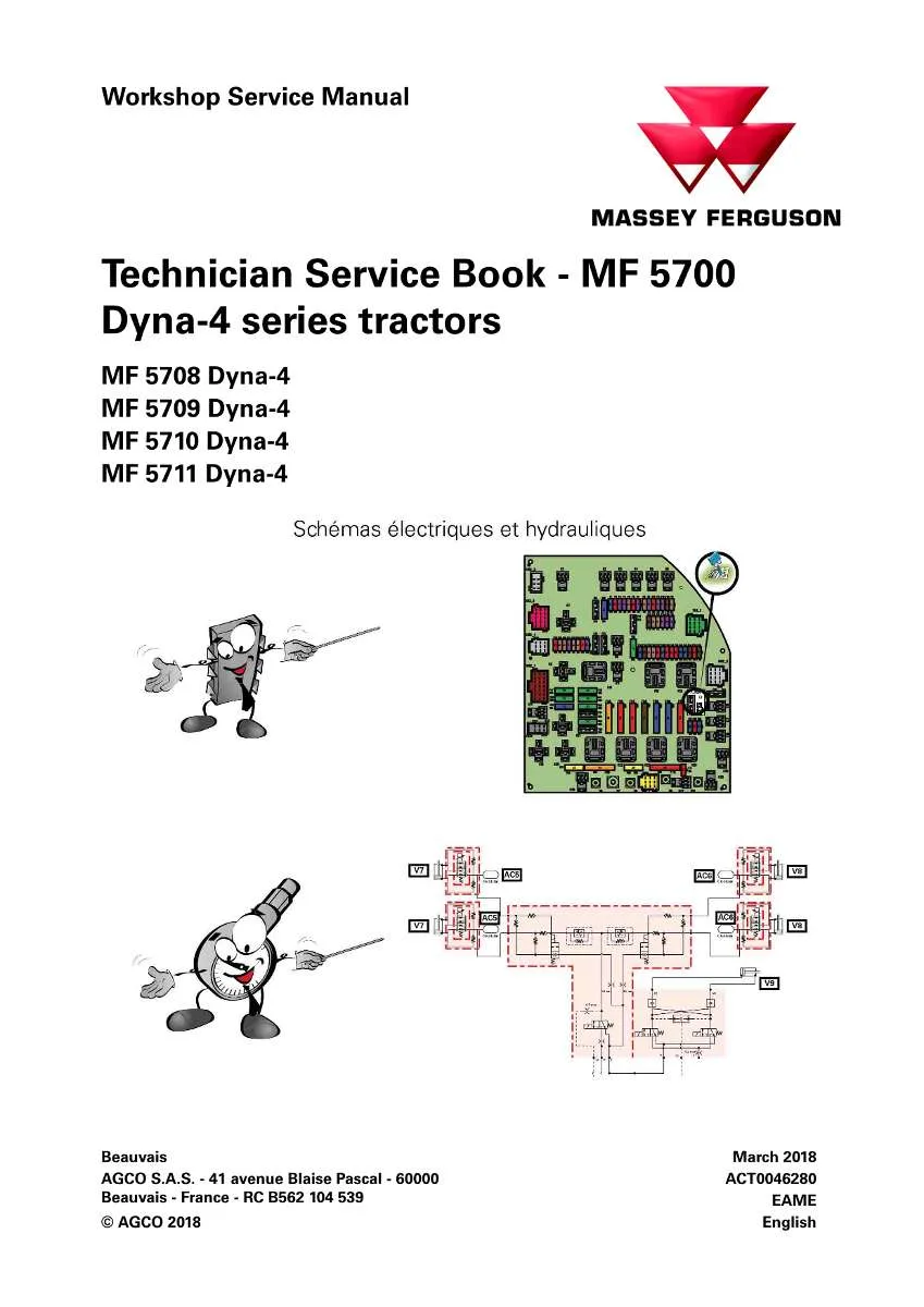 Massey Ferguson Tractor MF 5700 Dyna-4 series Technician Service Book | Instant PDF Download