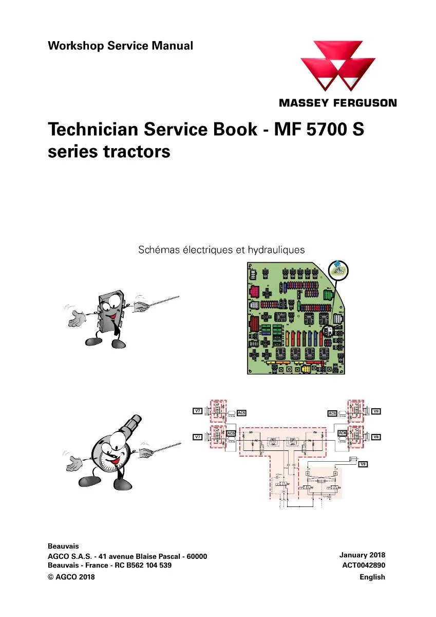 Massey Ferguson Tractor MF 5700 series Technician Service Book | Instant PDF Download