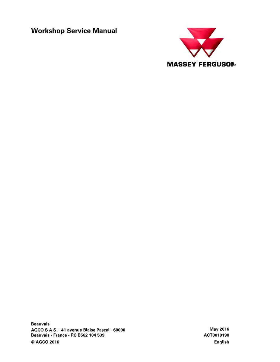 Massey Ferguson Tractor 5710, 5711, 6711, 6712, 6713 Service Manual | Instant PDF Download