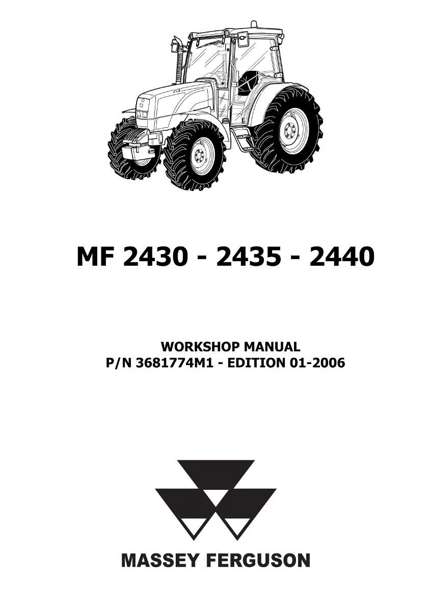 Massey Ferguson Tractor 2400 Series (2430, 2435, 2440) Service Manual | Instant PDF Download