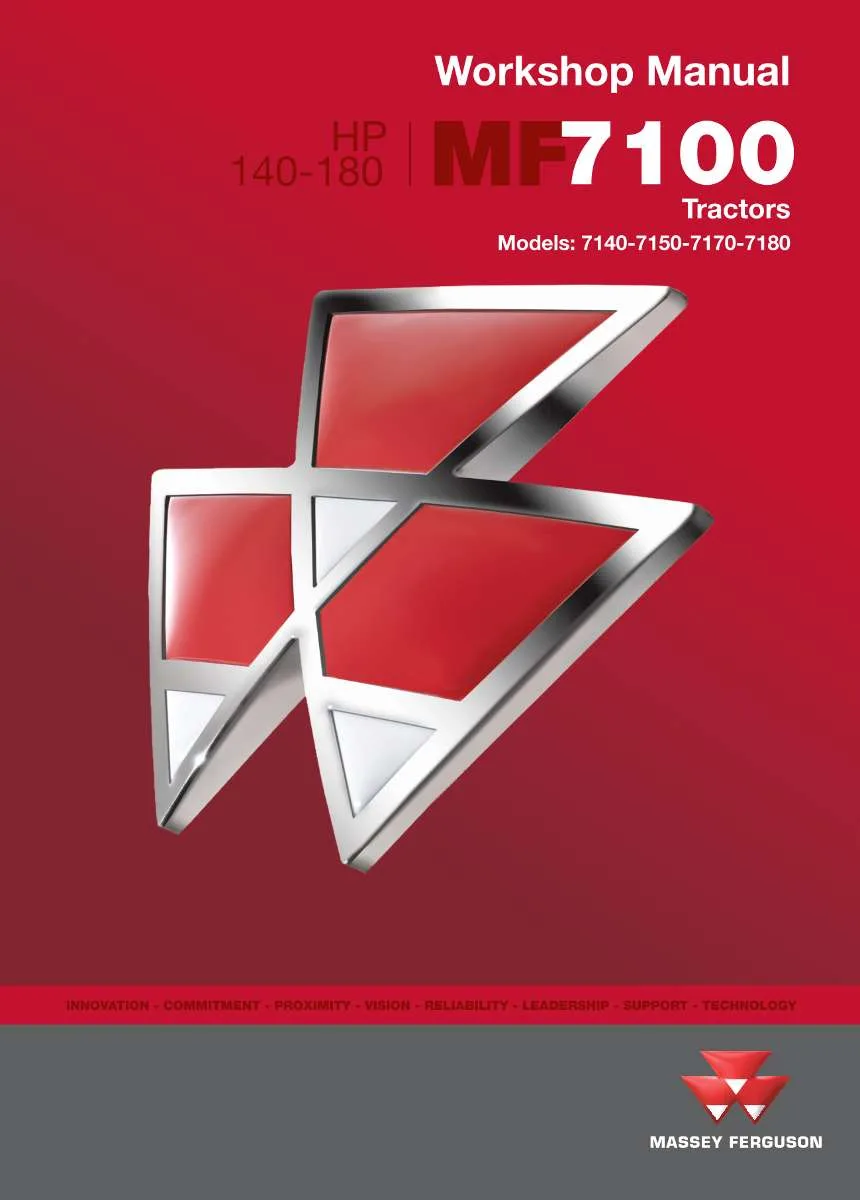 Massey Ferguson Tractor 7100 Series (7140-7180) Service Manual | Instant PDF Download
