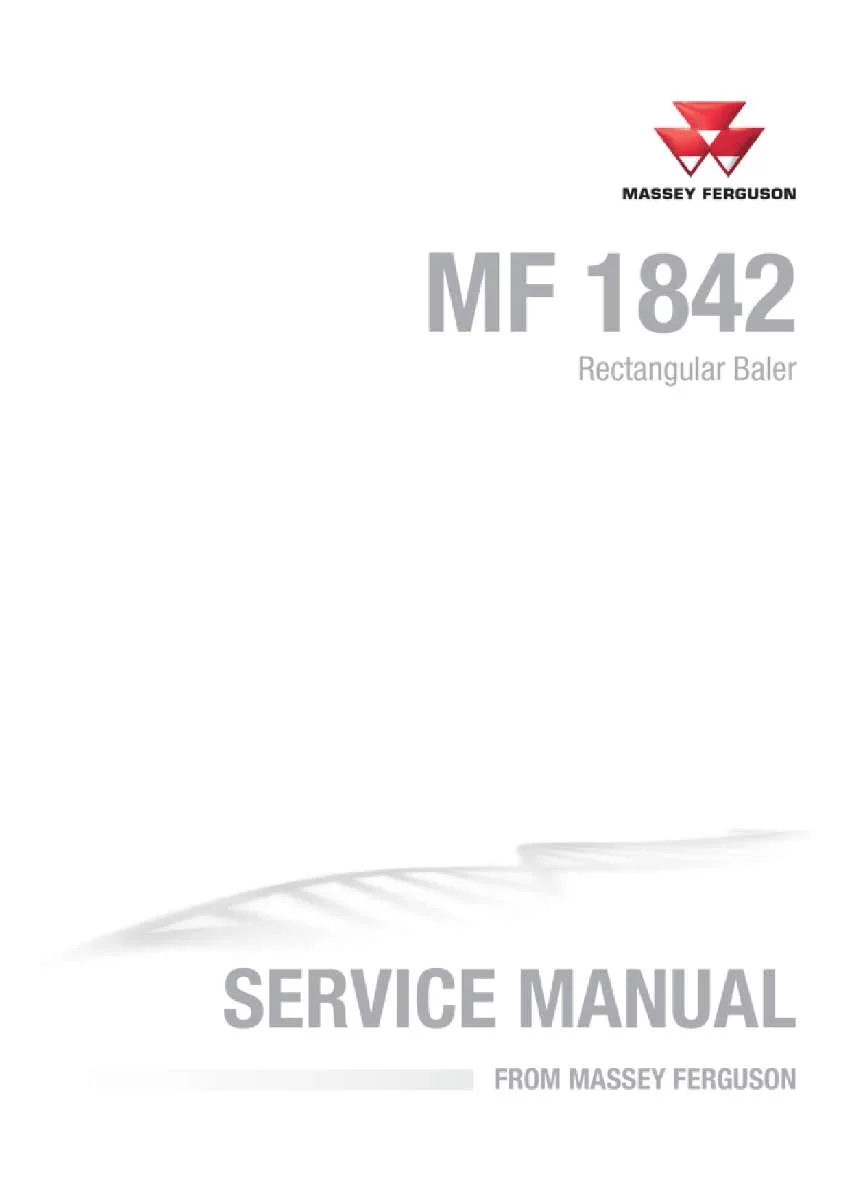 Massey ferguson 1842 Rectangular baler Service Manual PDF | Workshop Repair | Instant Download