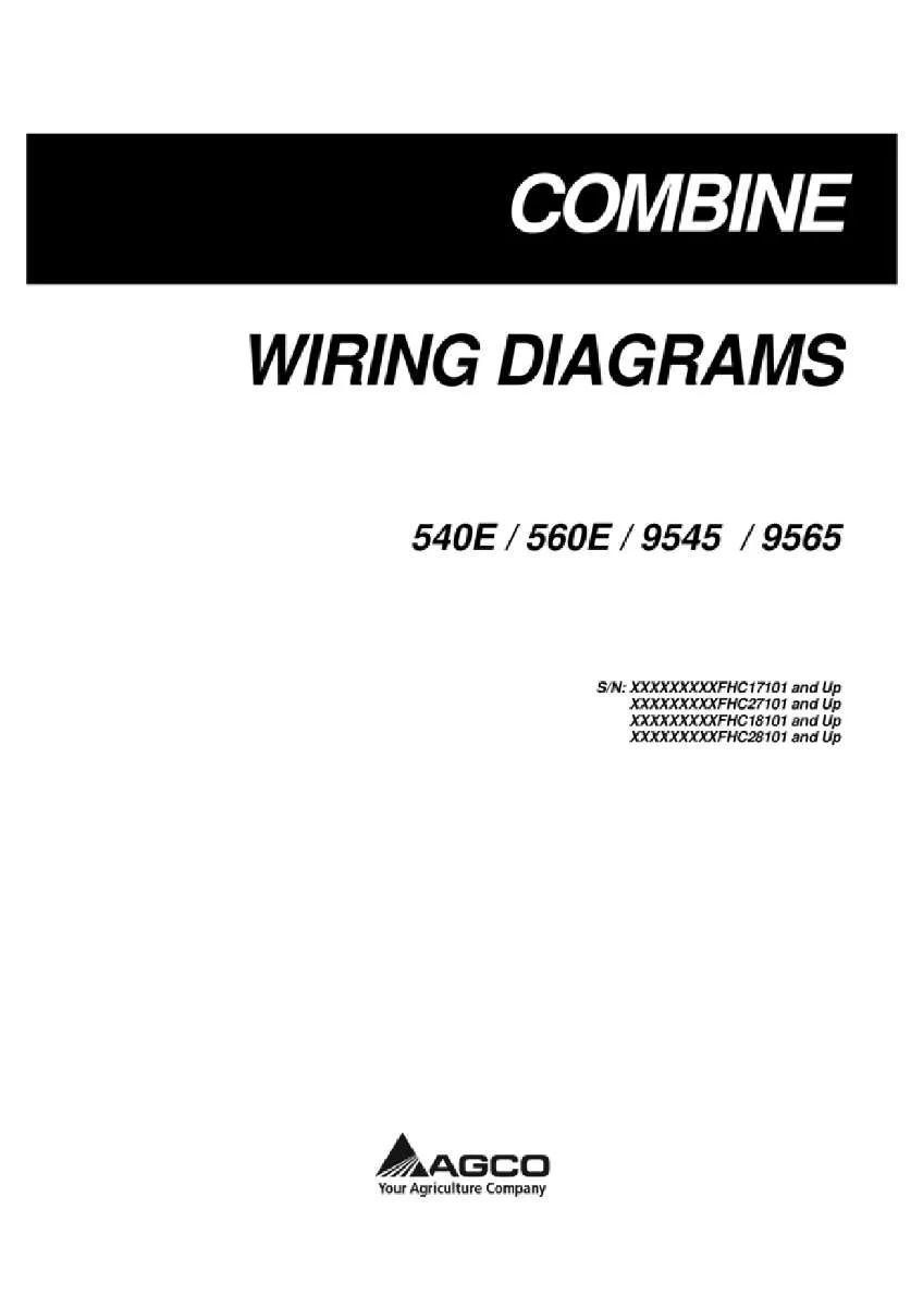 Massey ferguson 540E 560e 9545 9565 Combine Wiring diagrams PDF | Instant Download