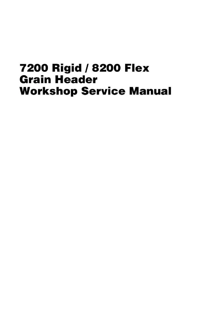Massey ferguson 7200 Rigid 8200 flex Grain header Service Manual PDF | Workshop Repair | Instant Download