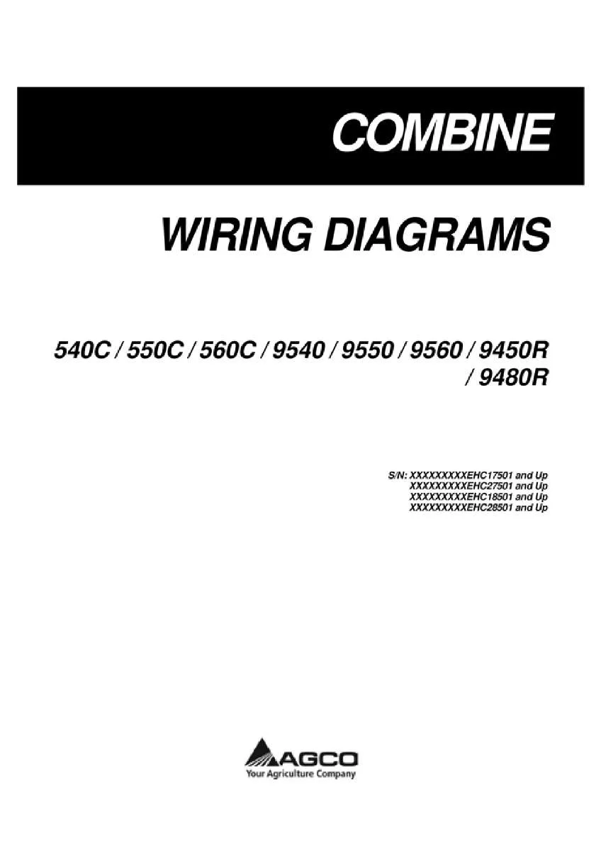 Massey ferguson 540C 550c 560c 9540 9550 9560 9450r 9480r Combine Wiring diagrams PDF | Instant Download