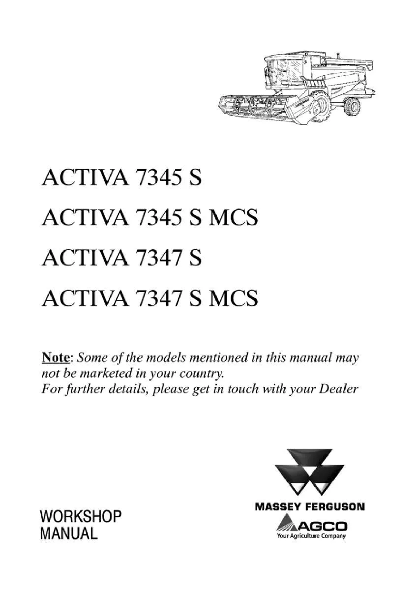 Massey ferguson 7345 7347 S mcs activa my2012 Combine Service Manual PDF | Workshop Repair | Instant Download