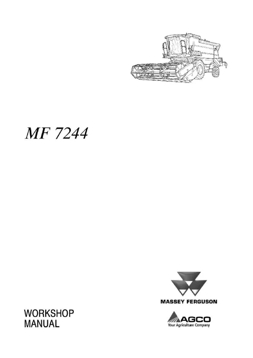 Massey ferguson 7244 Combine Service Manual PDF | Workshop Repair | Instant Download