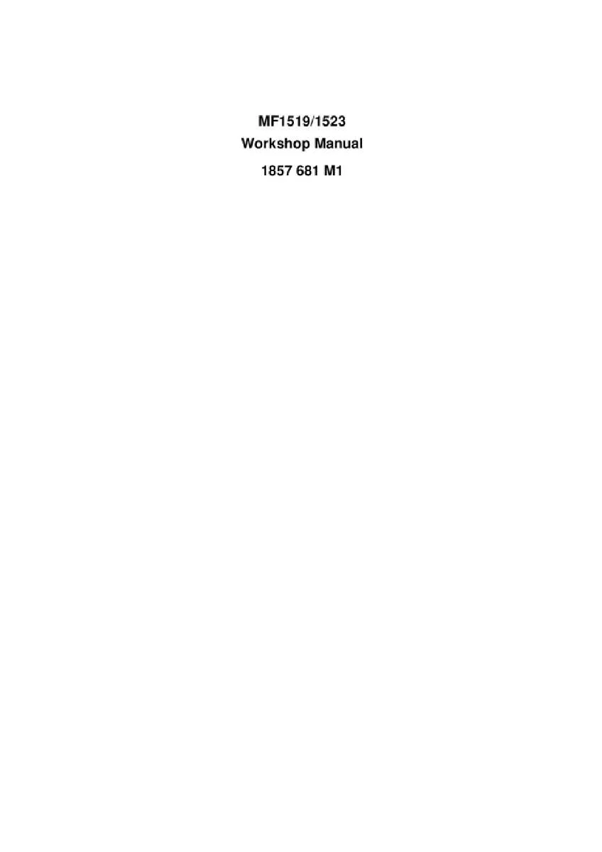 Massey ferguson Mf1519f mf1519fh mf1523f mf1523fh Tractor Service Manual PDF | Workshop Repair | Instant Download