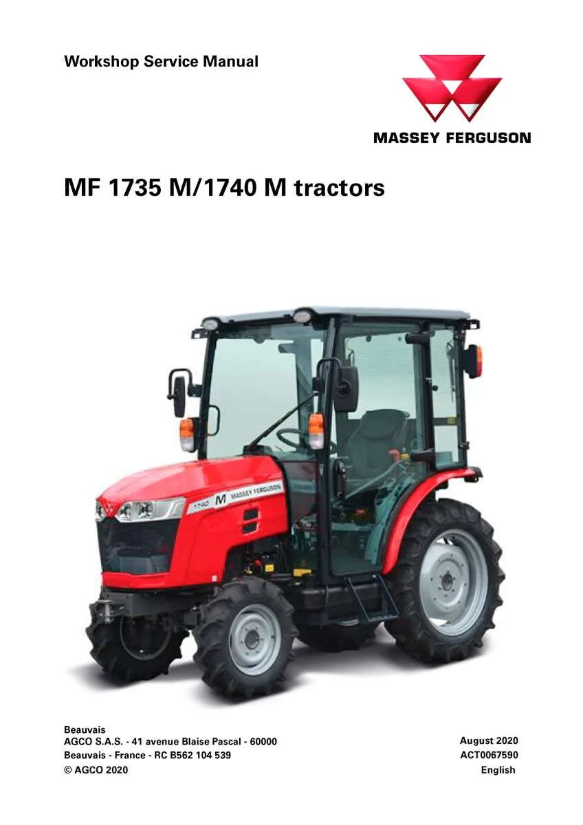 Massey ferguson 1735 1740 M Tractor Service Manual PDF | Workshop Repair | Instant Download