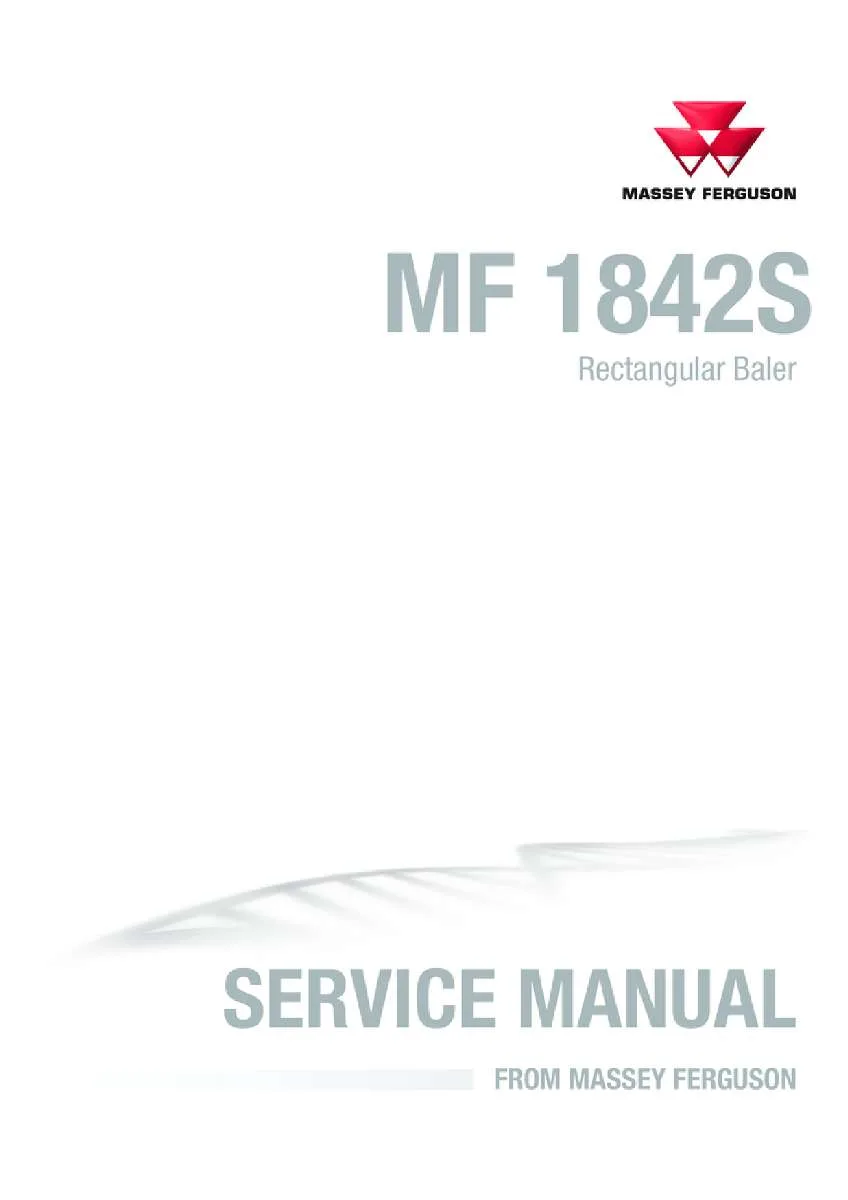 Massey ferguson Mf 1842s Rectangular baler Service Manual PDF | Workshop Repair | Instant Download