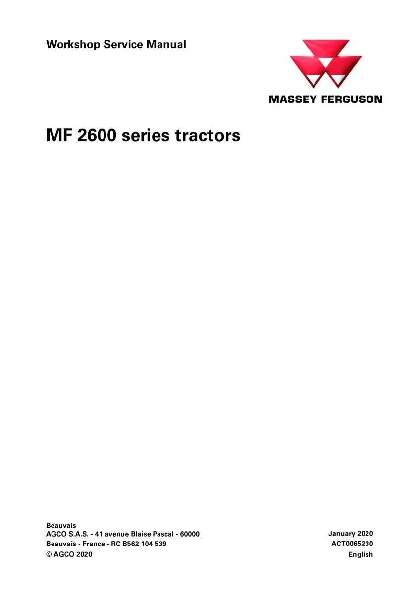 Massey ferguson 2640 2Wd 4wd Tractor Service Manual PDF | Workshop Repair | Instant Download