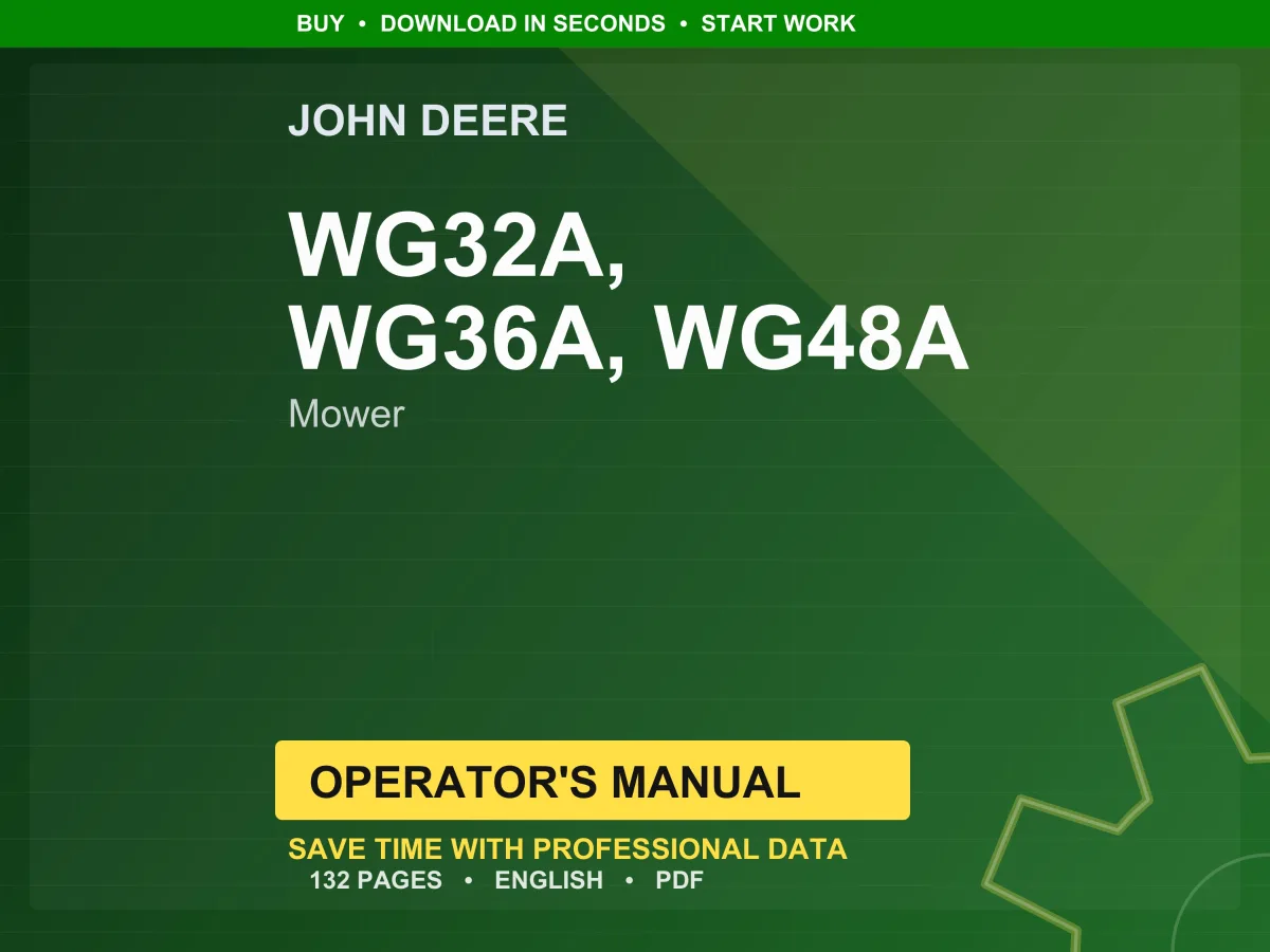 John Deere Wg32a, Wg36a, Wg48a Mower Operator Manual PDF | Owners Guide | Instant Download