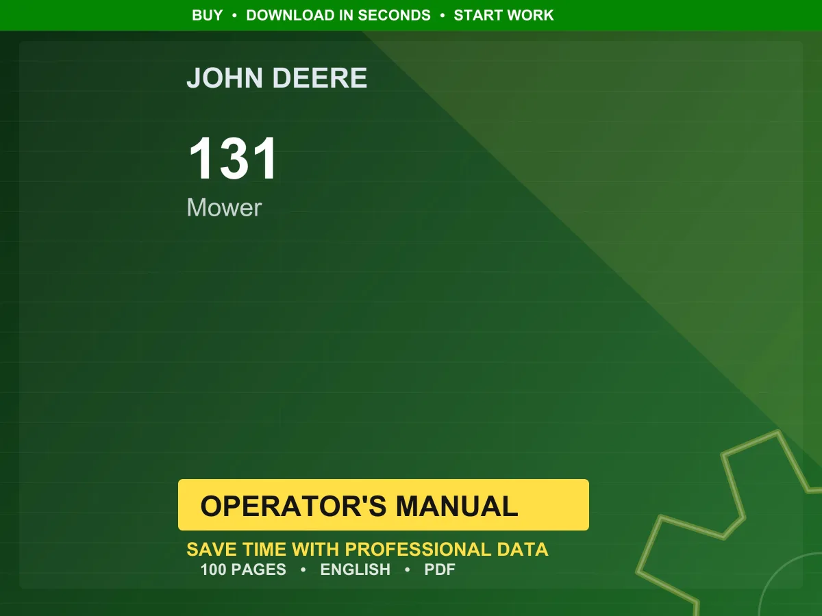 John Deere 131 Mower Operator Manual PDF | Owners Guide | Instant Download