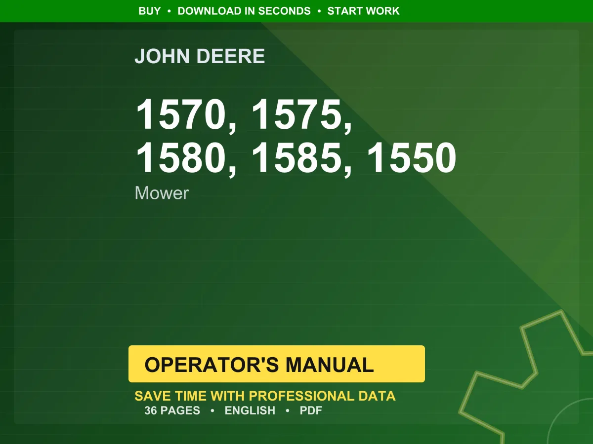 John Deere 1570, 1575, 1580, 1585, 1550, 60 Inch 7-Iron Side Discharge, 72 Inch 7-Iron Side Discharge, 62 Inch Fastback Rear Discharge, 60