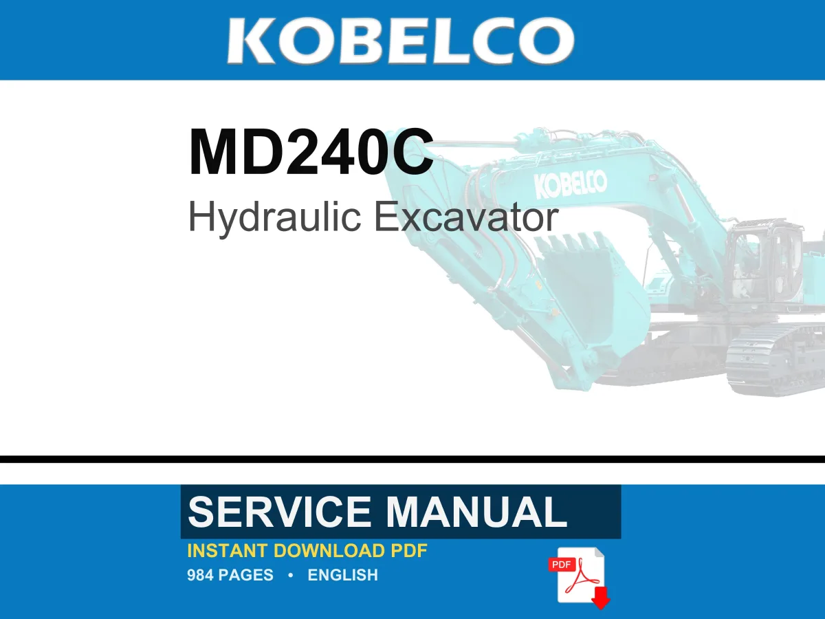 Kobelco MD240C Hydraulic Excavator Service Repair Workshop Manual | Instant PDF Download cover