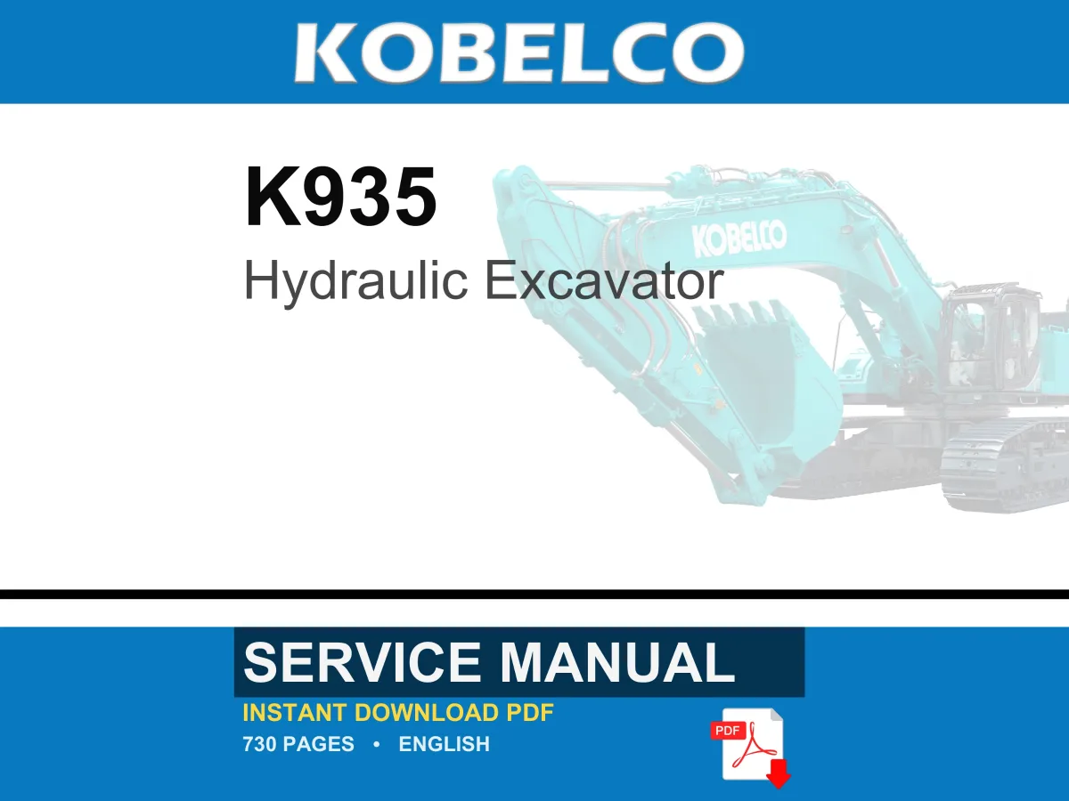 Kobelco K935 Hydraulic Excavator Service Repair Workshop Manual | Instant PDF Download cover