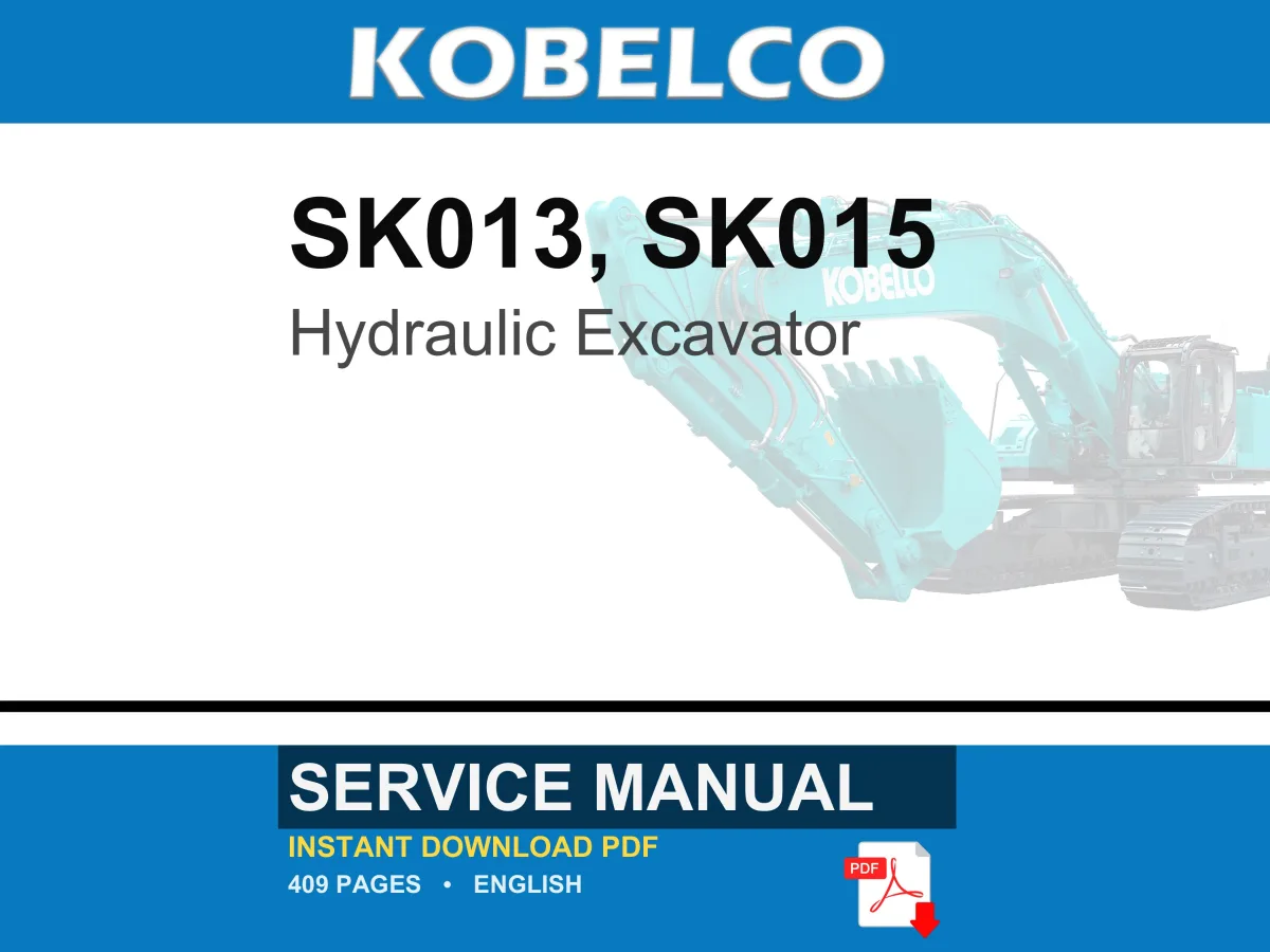 Kobelco SK013 SK015 Hydraulic Excavator Service Repair Workshop Manual | Instant PDF Download cover