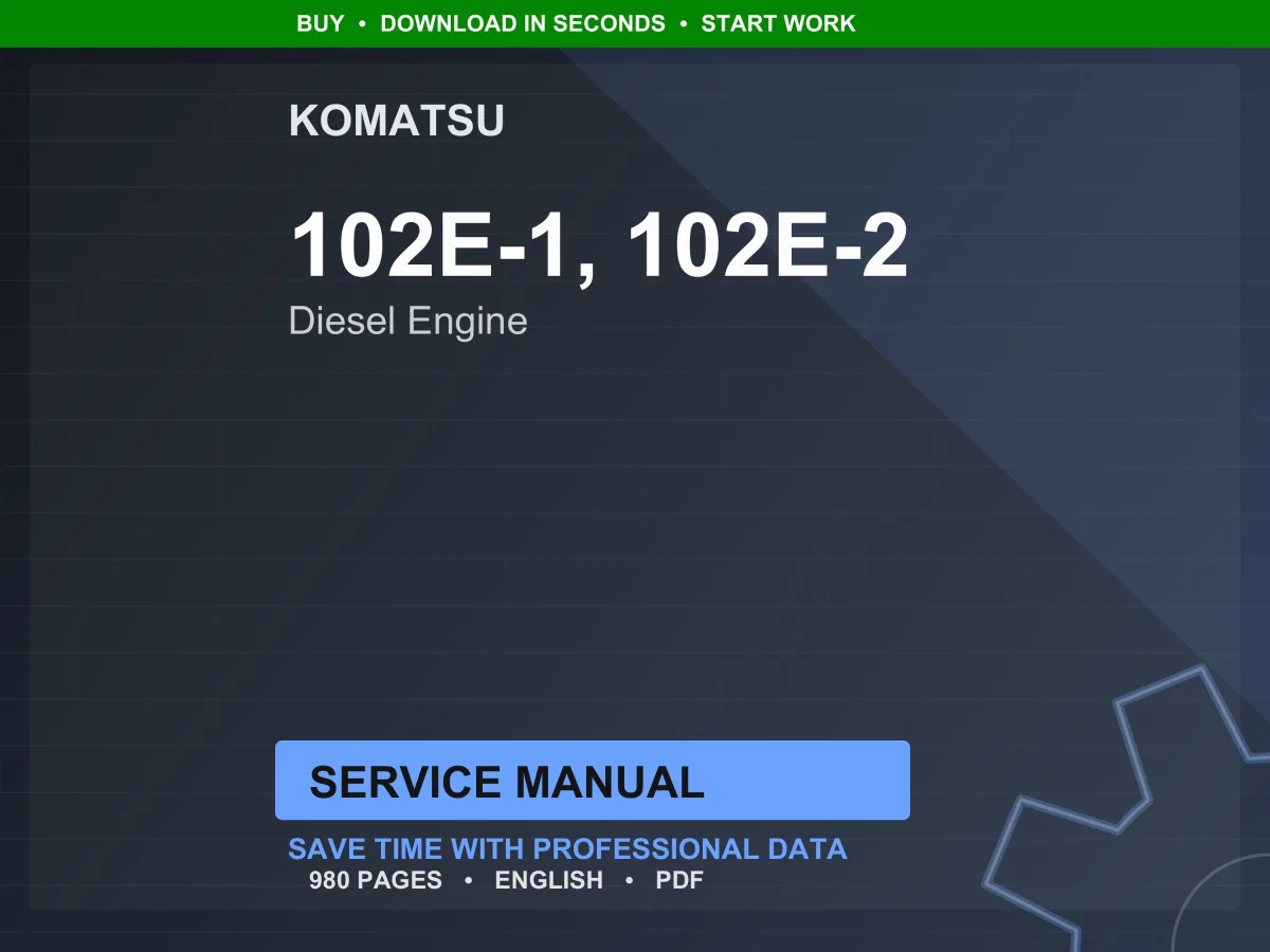 Komatsu 102 Series Diesel Engine Service Manual Repair Workshop PDF Download