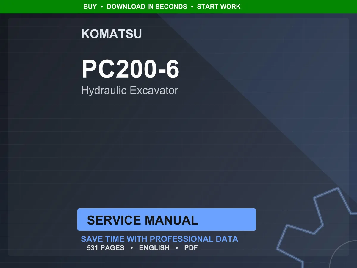 Komatsu PC200-6 Hydraulic Excavator Service Manual PDF