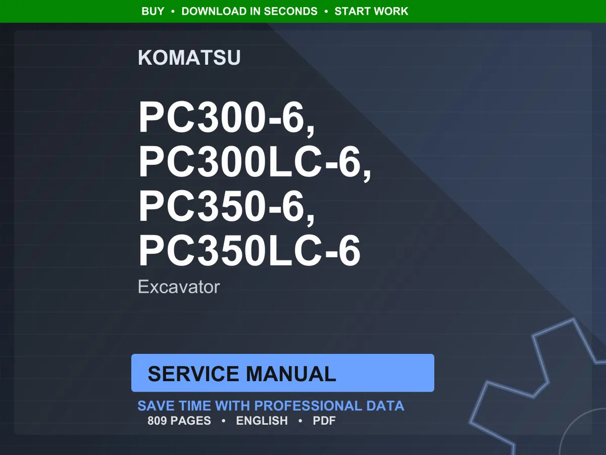Komatsu PC300, PC300LC, PC350, PC350LC Excavator Service Manual