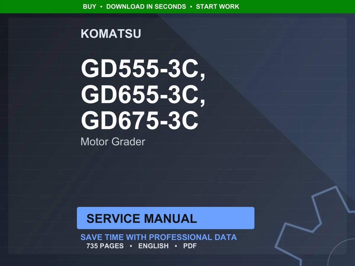 Komatsu GD555-3C, GD655-3C, GD675-3C Motor Grader Service Manual