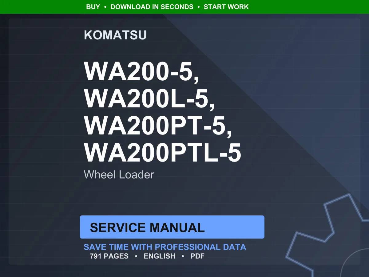 Komatsu WA200-5 WA200L-5 WA200PT-5 WA200PTL-5 Wheel Loader Service Manual PDF