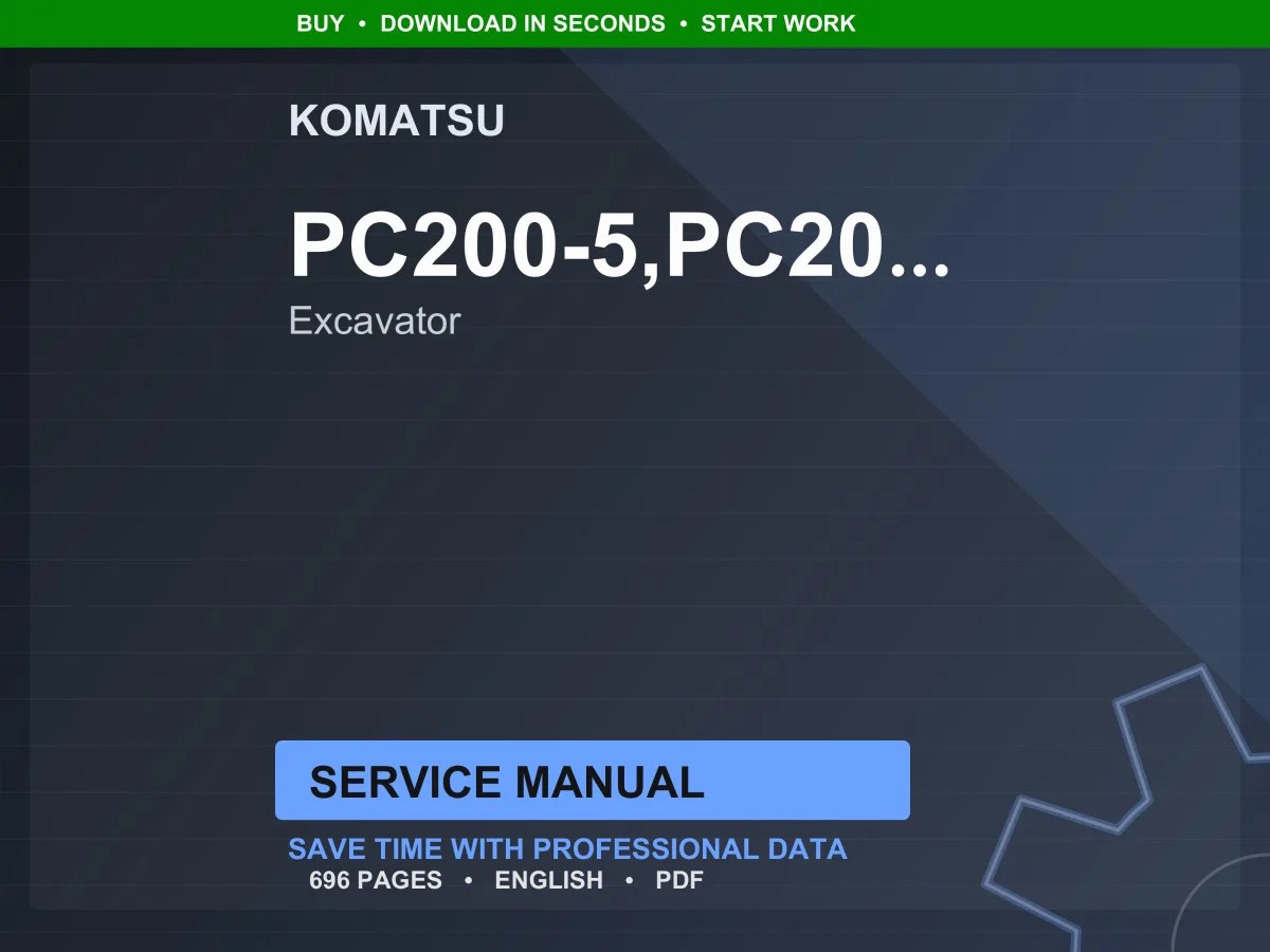 Komatsu PC200,200LC,220,220LC-5 Excavator S6D95L Service Manual